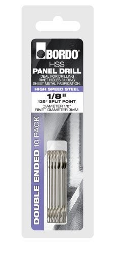 DRILL PANEL D/END CARDED BRIGHT 1/8 PKT OF 10 